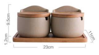 Japanese Bamboo Ceramic Spice Jar