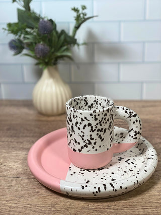 Pink Dalmatian Plate Set